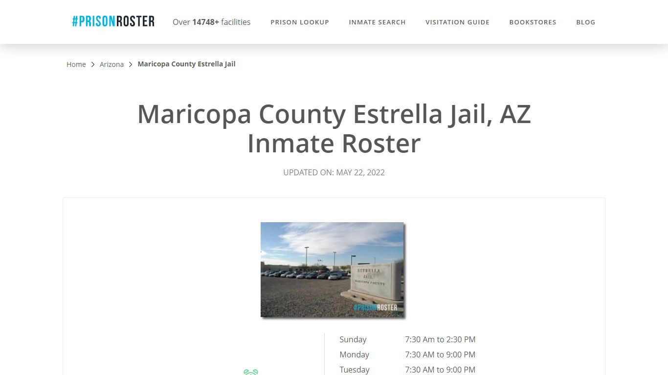 Maricopa County Estrella Jail, AZ Inmate Roster